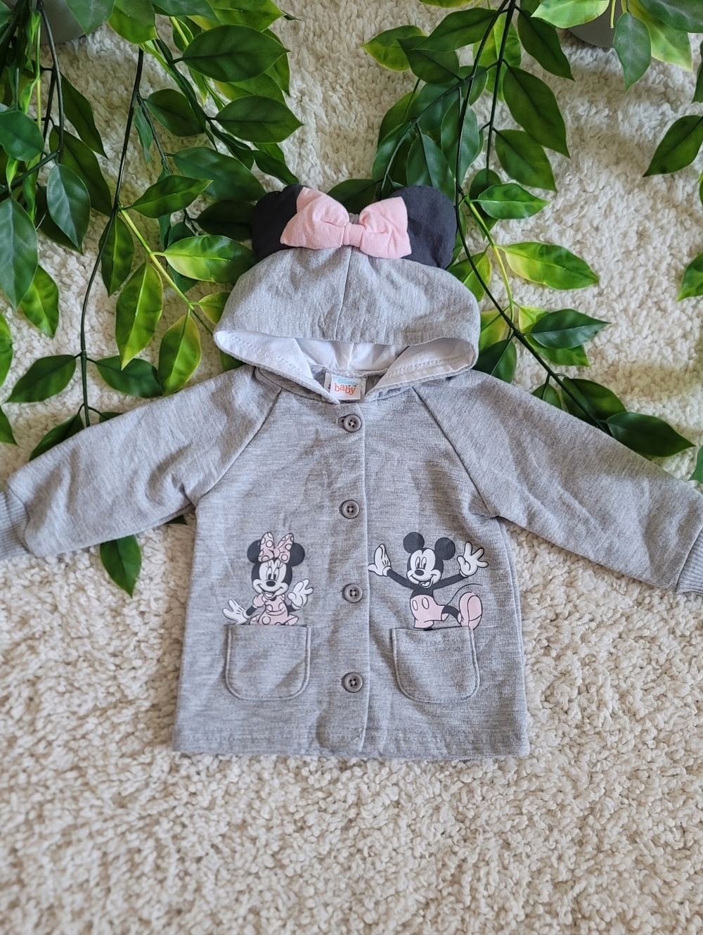 Baby Girl Mickey & Minnie Mouse Hoodie (0-3 Months)